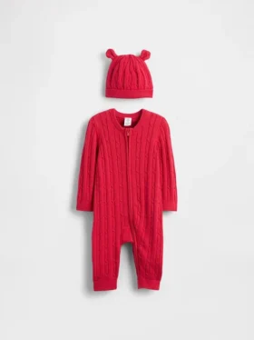 Conjunto de mono para bebé con tejido trenzado