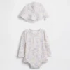Conjunto de natación con camiseta de protección floral para bebé