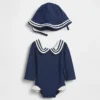 Conjunto de natación con camiseta protectora estilo marinero para bebé