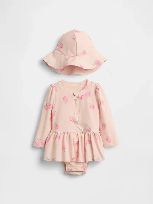Conjunto de natación con camiseta protectora para bebé «Strawberry»