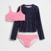 Conjunto de natación de tres piezas con camiseta protectora para niños