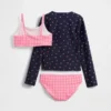 Conjunto de natación de tres piezas con camiseta protectora para niños