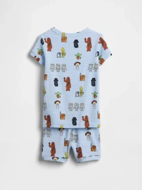 Conjunto de pantalones cortos de pijama de algodón orgánico cepillado de Star Wars para Bebé y Niño