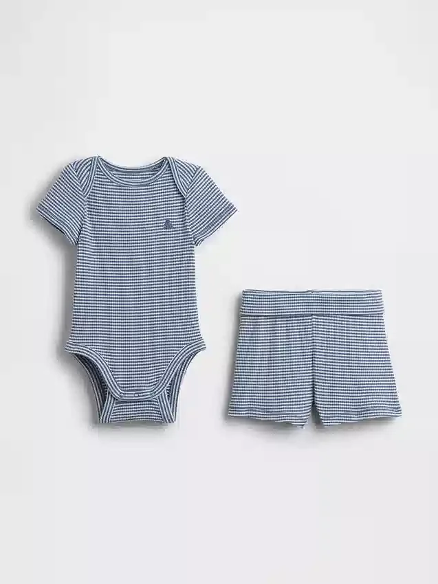 Conjunto de pantalones cortos y body «Grow-With-Me» de Tinyrib para bebé