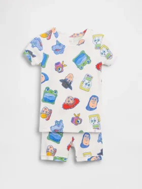 Conjunto de pijama corto de algodón orgánico cepillado GAP × Disney para Bebé y Niño