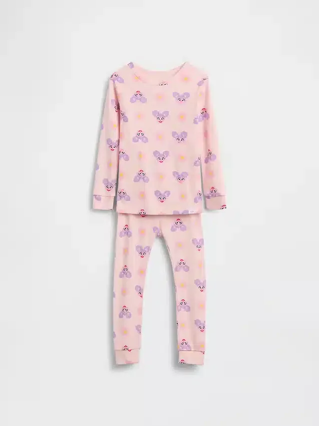 Conjunto de pijama de algodón cepillado orgánico de Barrio Sésamo para Bebé y Niño