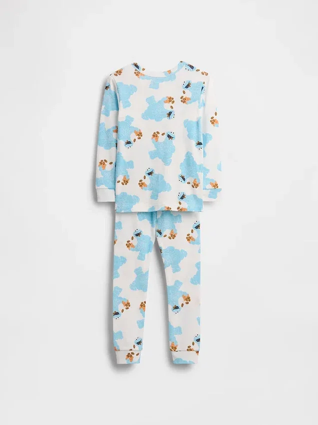 Conjunto de pijama de algodón cepillado orgánico de Barrio Sésamo para Bebé y Niño
