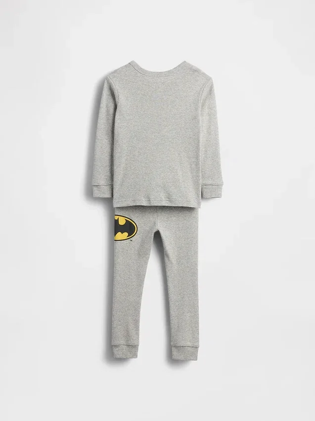 Conjunto de pijama de algodón cepillado orgánico de Batman para bebés y niños