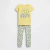 Conjunto de pijama de algodón cepillado orgánico de Winnie the Pooh para bebés y niños