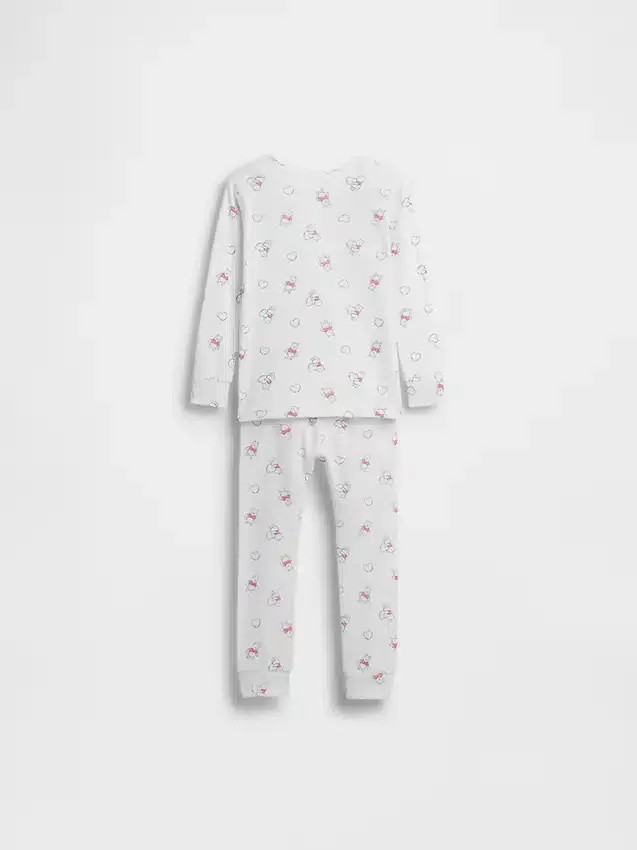 Conjunto de pijama de algodón cepillado orgánico de Winnie the Pooh para bebés y niños