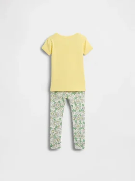 Conjunto de pijama de algodón cepillado orgánico de Winnie the Pooh para bebés y niños