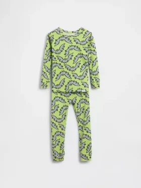 Conjunto de pijama de algodón cepillado orgánico para bebés y niños