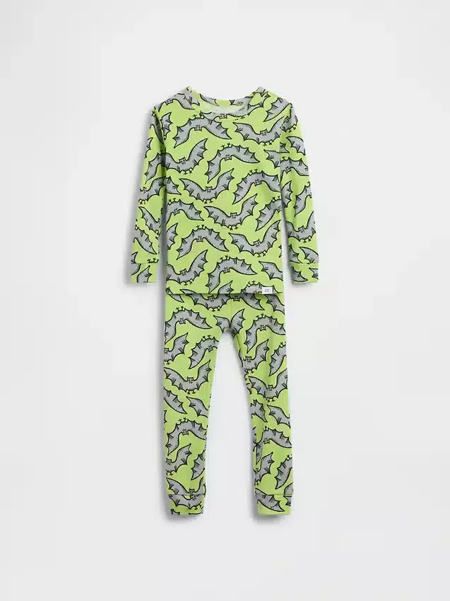 Conjunto de pijama de algodón cepillado orgánico para bebés y niños