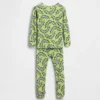 Conjunto de pijama de algodón cepillado orgánico para bebés y niños