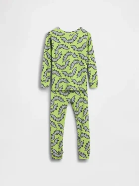 Conjunto de pijama de algodón cepillado orgánico para bebés y niños