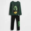 Conjunto de pijama de algodón cepillado orgánico «Wicked» para Bebé y Niño