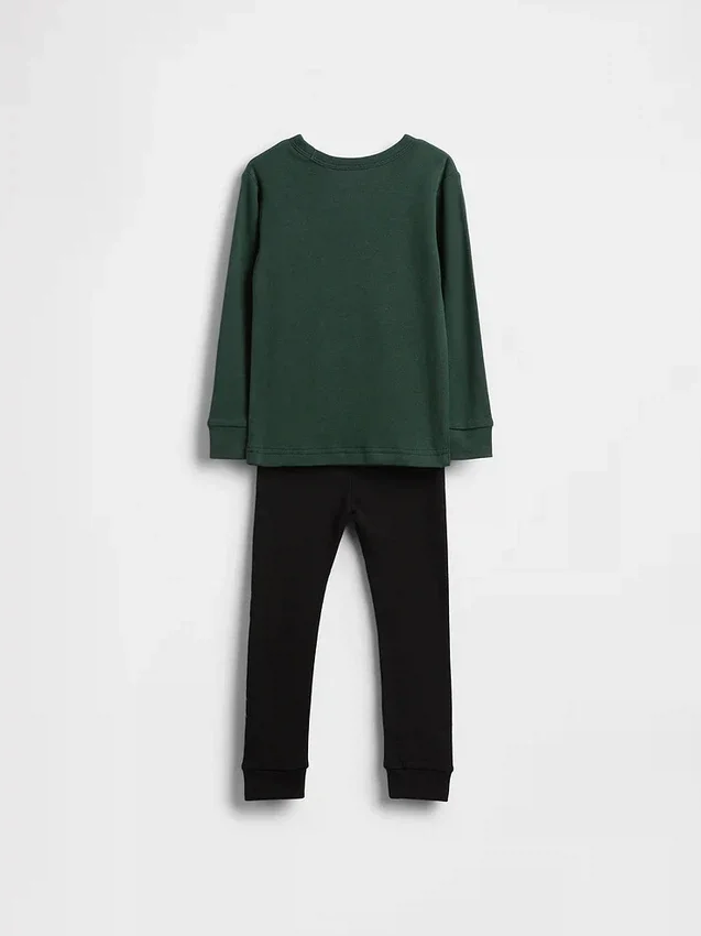 Conjunto de pijama de algodón cepillado orgánico «Wicked» para Bebé y Niño