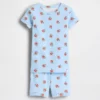 Conjunto de pijama de algodón orgánico cepillado Brannan Bear para bebés y niños pequeños en pantalones cortos