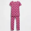 Conjunto de pijama de algodón orgánico cepillado con estampado de mariquitas para bebés y niños pequeños