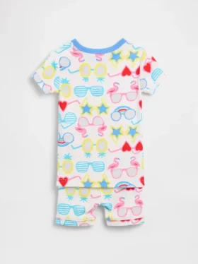 Conjunto de pijama de algodón orgánico cepillado con gafas de sol para Bebé y Niño
