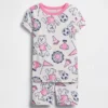 Conjunto de pijama de algodón orgánico cepillado con logo de oso para Bebé y Niño