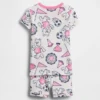 Conjunto de pijama de algodón orgánico cepillado con logo de oso para Bebé y Niño