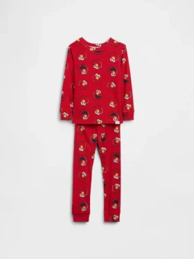 Conjunto de pijama de algodón orgánico cepillado de Elmo de Barrio Sésamo para Bebé y Niño