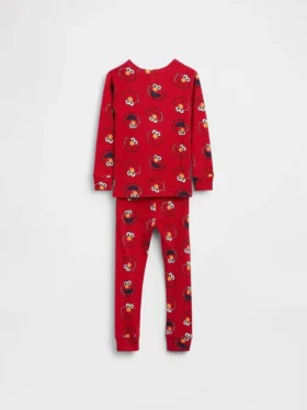 Conjunto de pijama de algodón orgánico cepillado de Elmo de Barrio Sésamo para Bebé y Niño