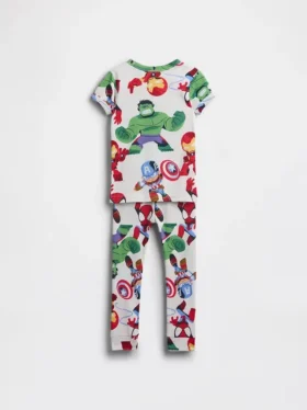 Conjunto de pijama de algodón orgánico cepillado de Marvel para Bebé y Niño