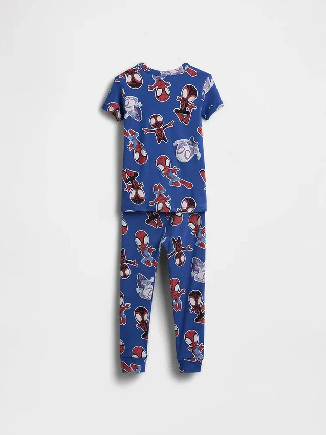 Conjunto de pijama de algodón orgánico cepillado de Marvel para Bebé y Niño