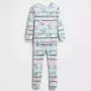 Conjunto de pijama de algodón orgánico cepillado de Snoopy para bebés y niños