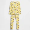 Conjunto de pijama de algodón orgánico cepillado de Snoopy para bebés y niños