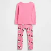 Conjunto de pijama de algodón orgánico cepillado de Snoopy para bebés y niños