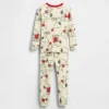 Conjunto de pijama de algodón orgánico cepillado de Snoopy para bebés y niños