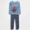 Conjunto de pijama de algodón orgánico cepillado de Spider-Man para bebés y niños