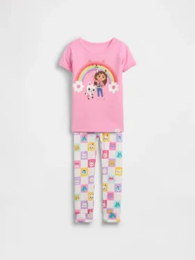 Conjunto de pijama de algodón orgánico cepillado «Gabby's Dollhouse» para Bebé y Niño