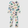 Conjunto de pijama de algodón orgánico cepillado Hot Wheels para bebés y niños