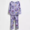 Conjunto de pijama de algodón orgánico cepillado para bebés y niños