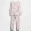 Conjunto de pijama de algodón orgánico cepillado para bebés y niños