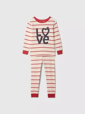 Conjunto de pijama de algodón orgánico cepillado para bebés y niños