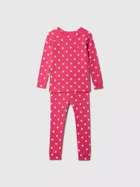 Conjunto de pijama de algodón orgánico cepillado para bebés y niños