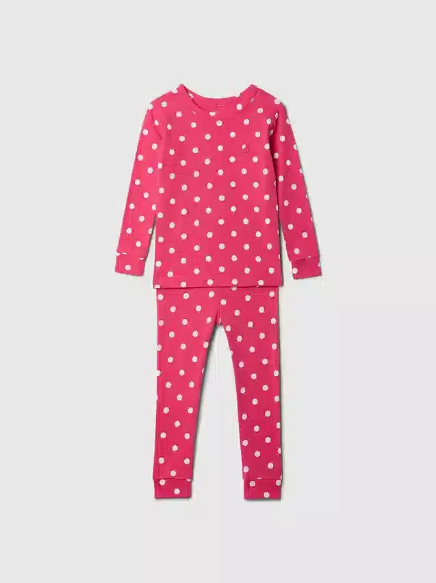 Conjunto de pijama de algodón orgánico cepillado para bebés y niños