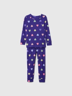Conjunto de pijama de algodón orgánico cepillado para bebés y niños