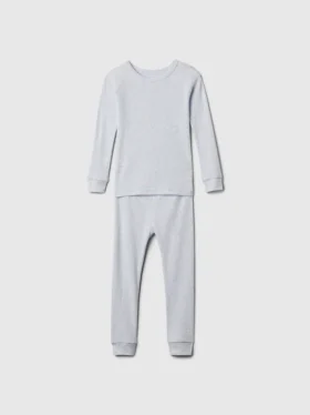 Conjunto de pijama de algodón orgánico cepillado para bebés y niños