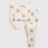 Conjunto de pijama de algodón orgánico cepillado para bebés y niños