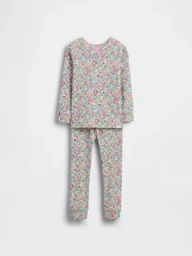 Conjunto de pijama de algodón orgánico cepillado para bebés y niños