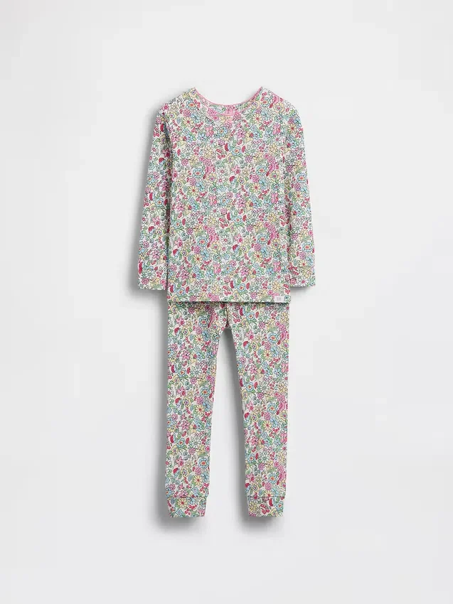 Conjunto de pijama de algodón orgánico cepillado para bebés y niños