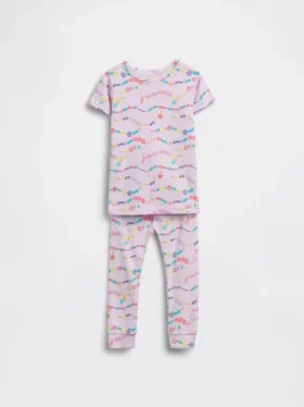 Conjunto de pijama de algodón orgánico cepillado para bebés y niños