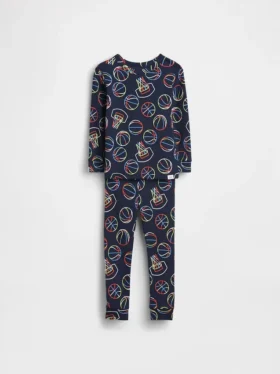 Conjunto de pijama de algodón orgánico cepillado para bebés y niños