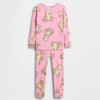 Conjunto de pijama de algodón orgánico cepillado para bebés y niños